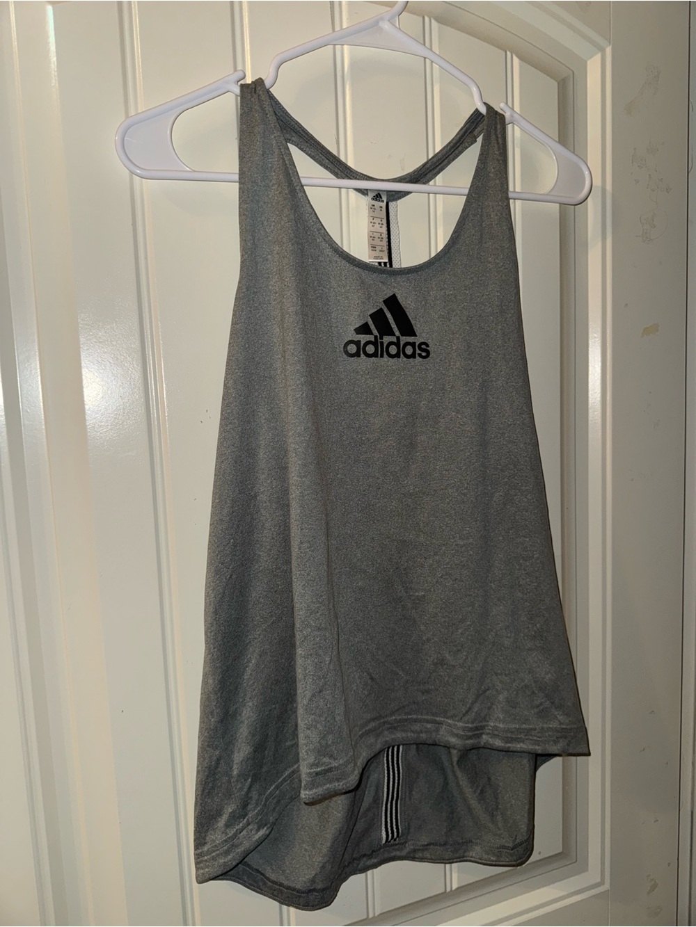 adidas Grey Sleeveless Logo Training Tank